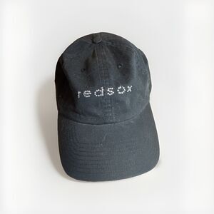 Red Sox Rhinestone Black Baseball Cap Adjustable Twins Enterprise Womens Hat